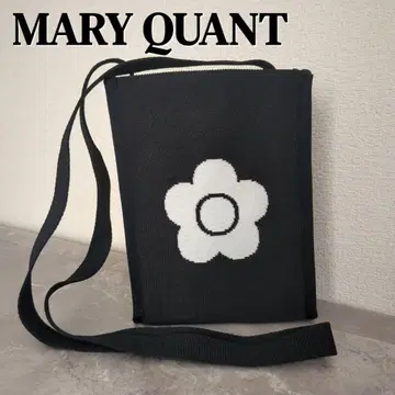 컨디션 최상 MARY QUANT 블랙 숄더백 니트 자카드