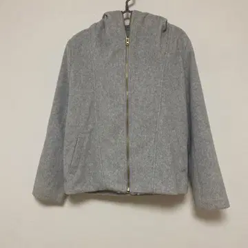 그레이 후드 부착 자켓 M 사이즈