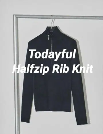 TODAYFUL 하프 지퍼 리브 니트 블랙
