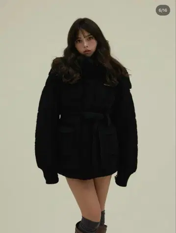 Mary quilting knit shape jacket black