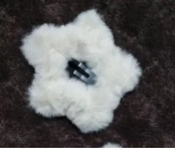 화이트 퍼 꽃 모양 봉제 인형 본체