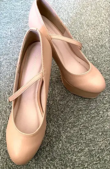 핑크 베이지 스트랩 포함 13cm 하이힐 LL 사이즈