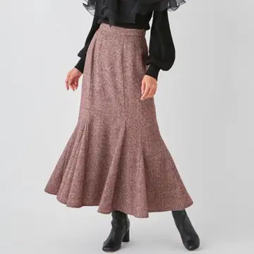 FRAY I.D 트위드 머메이드 플레어 스커트