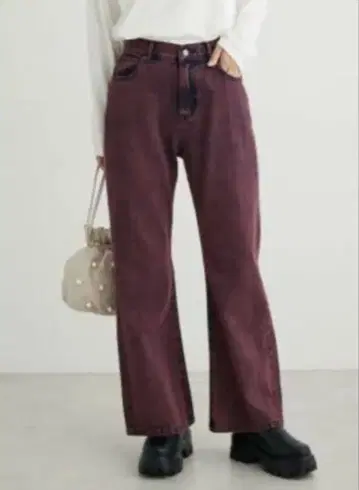 [ SUGAR SPOON ] 버건디 플레어 팬츠 세트