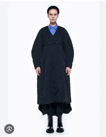 엔폴드 도트 퀼팅 코트 38 블랙