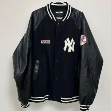 Perushu x mlb 콜라보 바시티 자켓