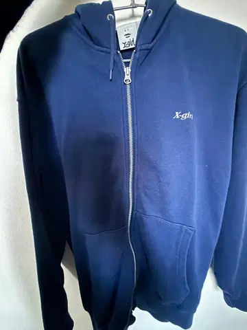 X-girl 네이비 후드 후드티