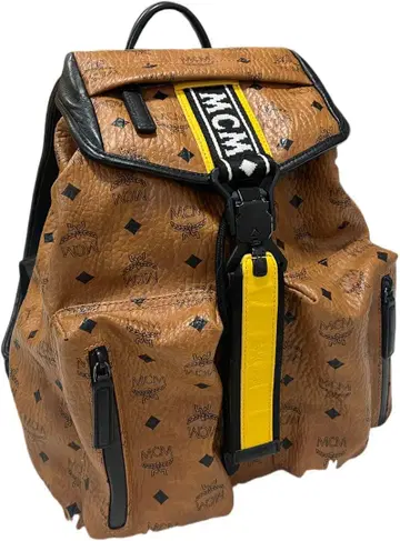 레어. MCM 로고 브라운 백팩 중형