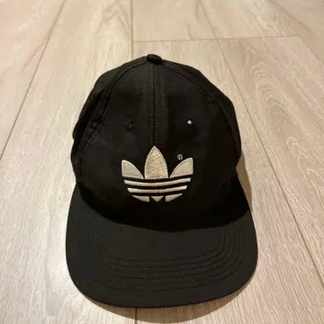 90s adidas 트레포일 6패널 캡 블랙