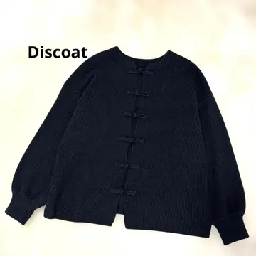 Discoat 차이나 니트 가디건 블랙 FREE