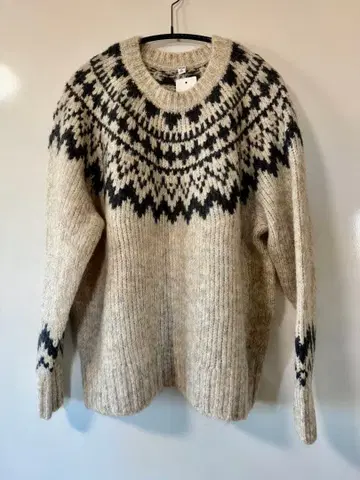 유니클로 페어아일 크루넥 스웨터 XL