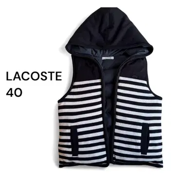 LACOSTE 후드 부착 다운 베스트 보더 골프 아웃도어 40 L~LL