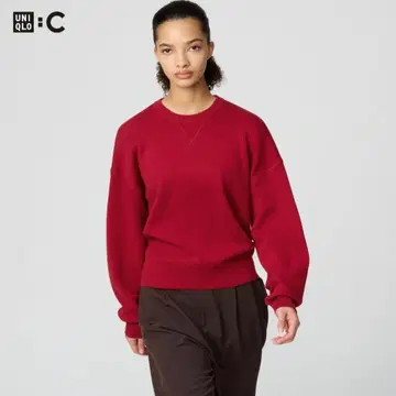 유니클로c 스무스 코튼 크루넥 스웨터 15 레드