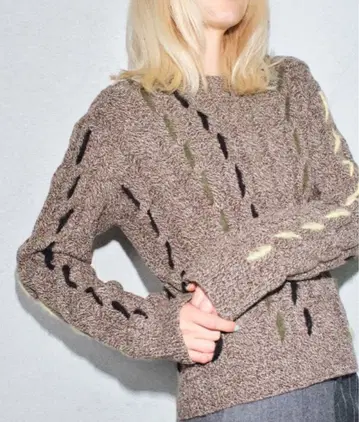 soduk 니트 knit sweater 상의 긴팔 스웨터 브라운