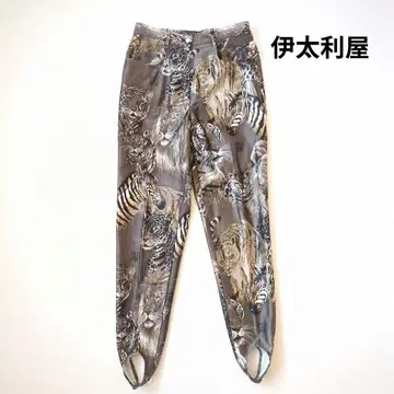 이타리야 애니멀 무늬 레깅스 팬츠 고리 레깅스풍 스트레치 이탈리아