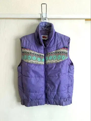 90s 충전솜 베스트 니트 배색 나이스 컬러 구제 의류 노르딕