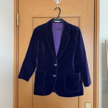 퍼플 벨벳 테일러드 자켓 구제 의류 빈티지 상하의 세트
