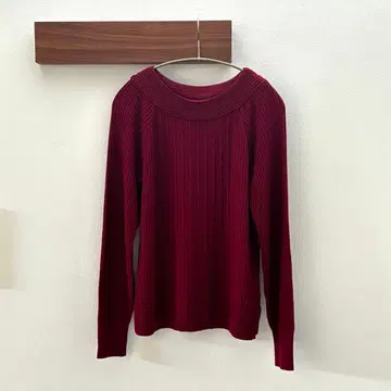 리플렉트 버건디 리브 니트 긴팔 리플렉트