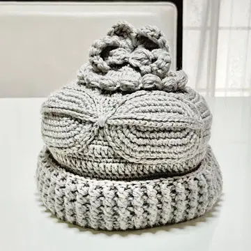 토우 모자 라이트 그레이 차광기 토우 니트 모자