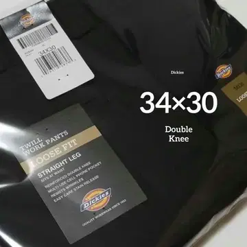 34 x 30 [ 새상품 미사용 ] 디키즈 더블니 85283 BLACK