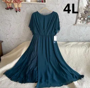 새상품*빅 사이즈 4L*페미닌 롱 원피스 드레스 전체 레이스