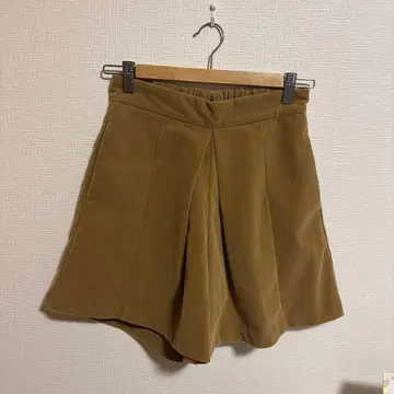 레이 카즌 브라운 스웨이드풍 하이웨스트 숏팬츠