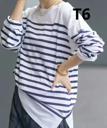 새상품급 세인트 제임스 나발 T 6 사이즈 네이비 레어 빅 사이즈