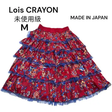 미사용급 Lois CRAYON 티어드 플레어 스커트 M 일본제