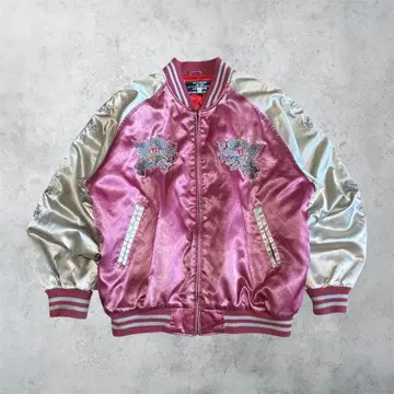 핑크 실버 자수 드래곤 스카잔