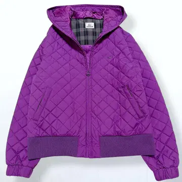 새상품급*라코스테 퀼팅 블루종 후드 부착 보라색 44