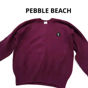 PEBBLE BEACH 퍼플 리브 스웨터 L