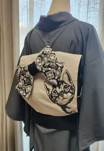 [ 만들기 오비 ] 나비와 노는 고양이