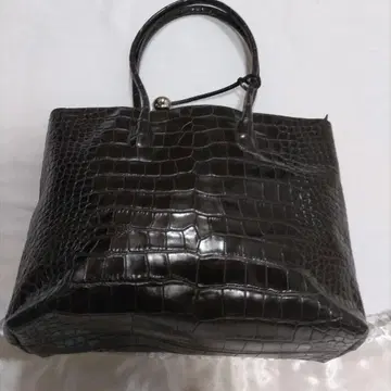 새상품 다크 브라운 훌라 크로커다일풍 토트백