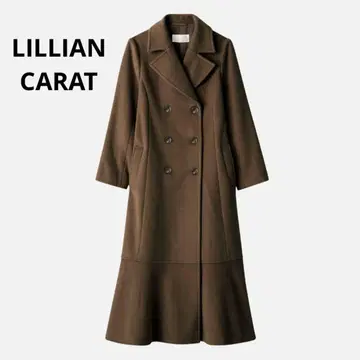 새상품급 릴리안 캐럿 헴 플레어 코트 브라운 코코딜 롱 코트