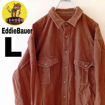 USA 구제 의류 EddieBauer 헤비 플란넬 셔츠 L 브라운