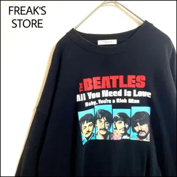 FREAK'S STORE 맨투맨 Beatles 블랙 오버 사이즈