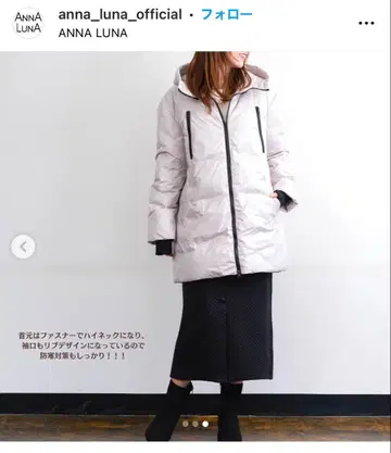 [ 새상품 택 포함 ] ANNA_luna 퀼트 후드 부착 다운 코트 M