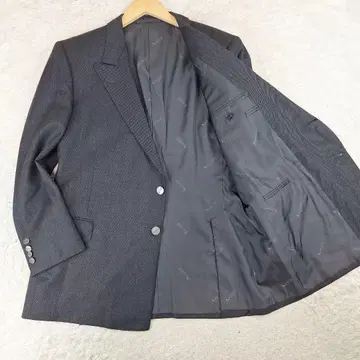 Aquascutum 은색 버튼 블레이저 네이비 그레이 A5