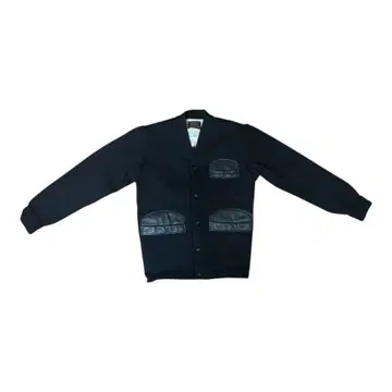 [skookum] 블랙 울 가죽 가디건