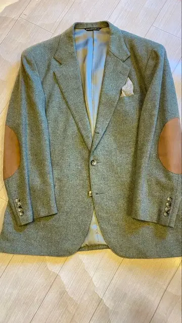 패셔너블 PARIS 라이트 그린 테일러드 자켓 엘르 패치