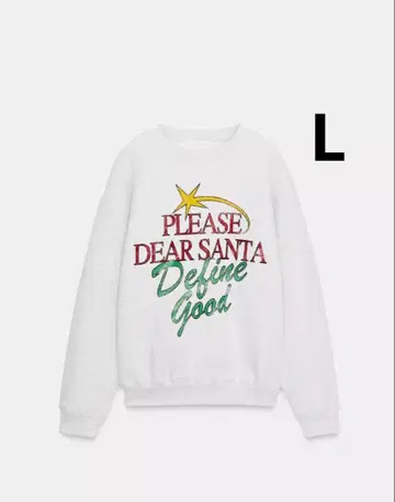 ZARA 자라 크리스마스 텍스트 스웨트 셔츠 새상품, 미사용