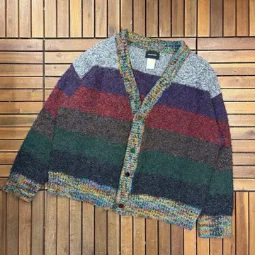 MASONPRINCE 멀티 보더 믹스 니트 가디건