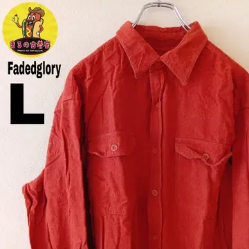 USA 구제 의류 Fadedglory 플란넬 셔츠 L 오렌지