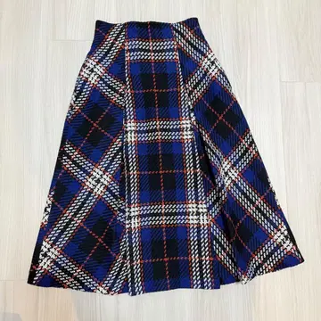 SNIDEL 로빙 체크 미디 스커트