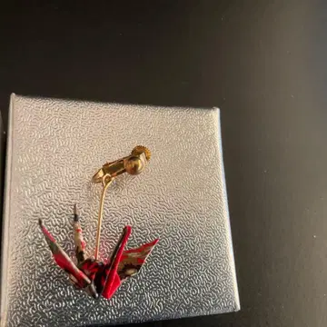 종이학 디자인 귀찌 빨강 검정