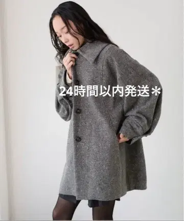 [ apres jour clair ] 스탠다드 칼라 미들 코트