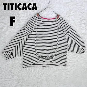 TITICACA 티티카카 보더 볼륨 슬리브 상의