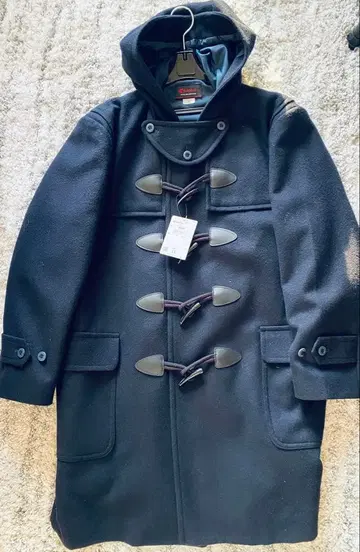 [미사용품] 칸코 더플 코트 L L 네이비 코트