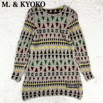 [ 새상품급 ] M.&KYOKO 엠앤쿄코 기하학 패턴 니트 튜닉