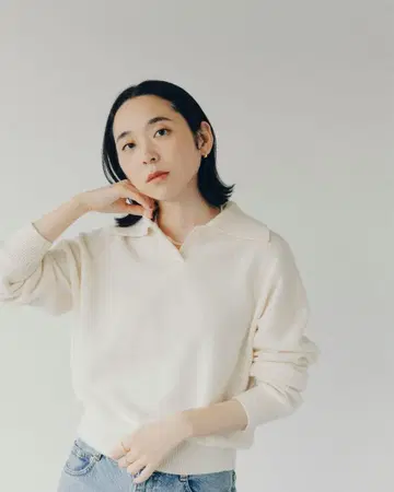 택 포함 새상품 북유럽 생활용품 워셔블 울 카라 니트 아이보리